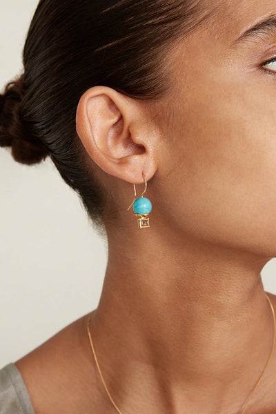 ELENA DROP EARRINGS IN TURQUOISE MIX - Romi Boutique