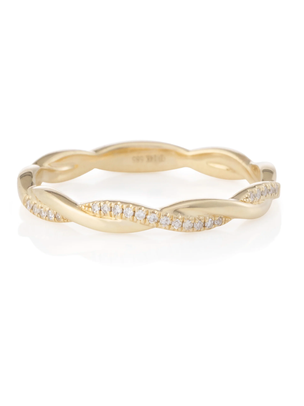SOLID GOLD AND DIAMOND INFINITY RING IN 14K GOLD - Romi Boutique