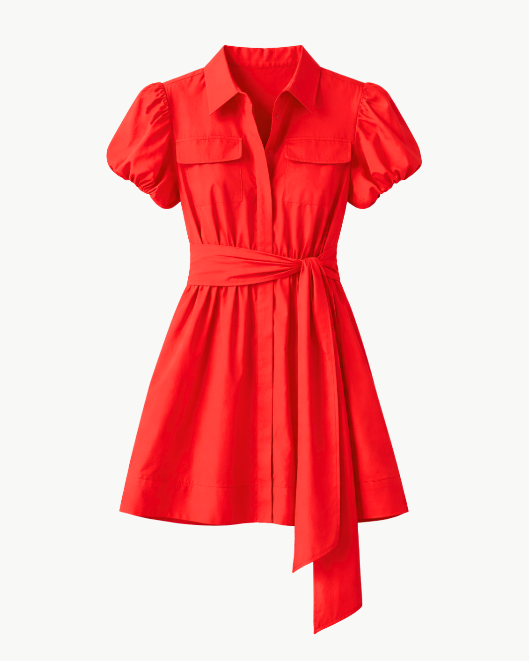 Ramy Brook Nicky Cotton Poplin Short Sleeve Mini Dress in Crimson Ramy Brook Nicky Cotton Poplin Short Sleeve Mini Dress in Crimson