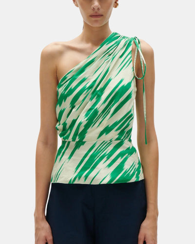 BLYTHE TOP IN IKAT JUNGLE GREEN - Romi Boutique