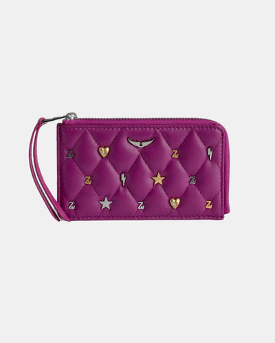 ZV CARD LUCKY CHARMS QUILTED CARD HOLDER IN GLAM - Romi Boutique