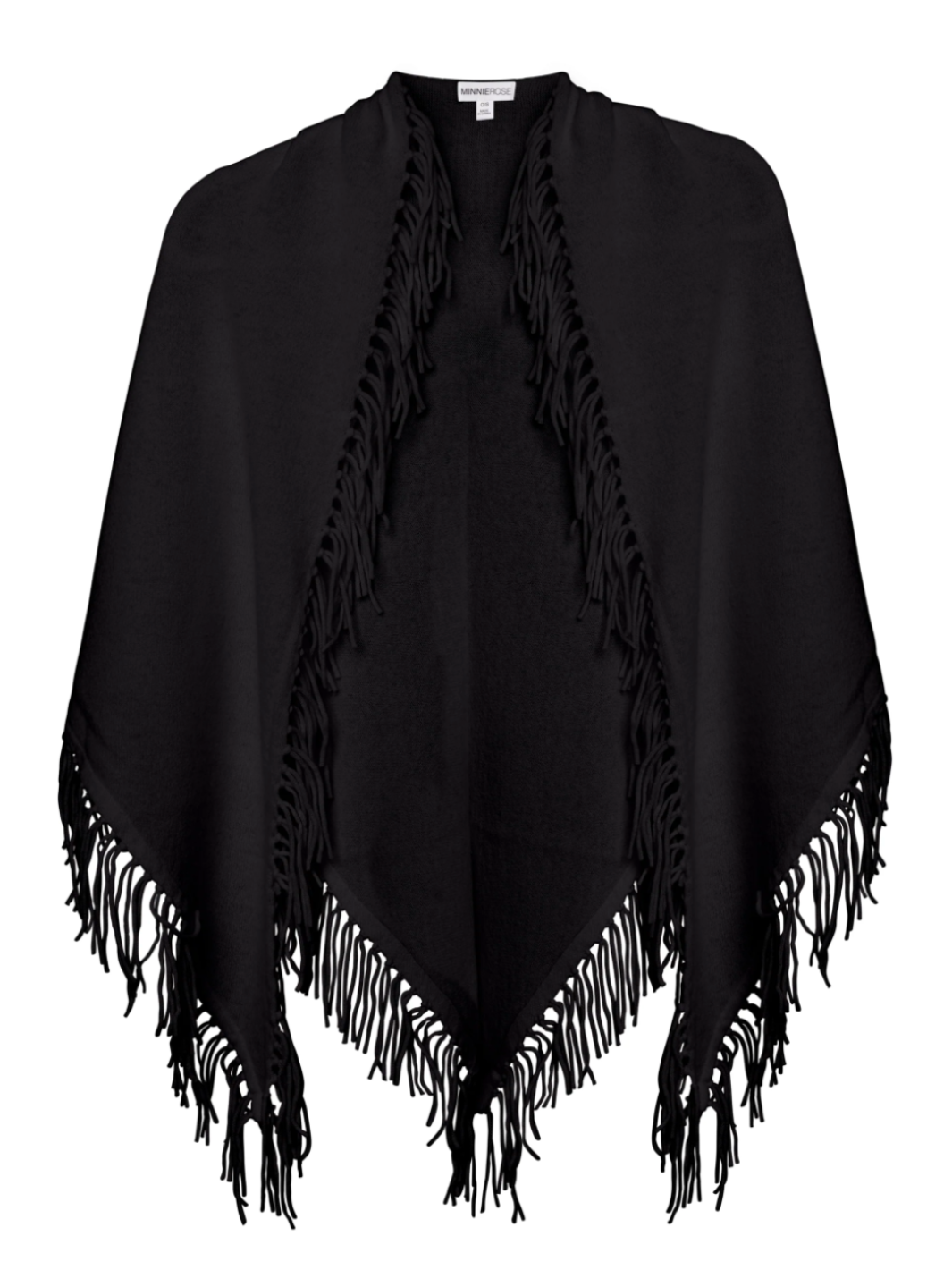 CASHMERE FRINGE SHAWL IN CHARCOAL GREY - Romi Boutique