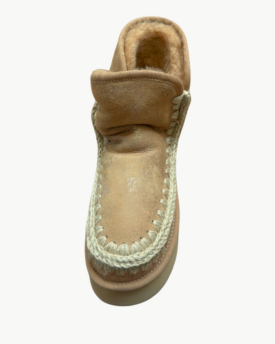 PLATFORM BOOT SPECIAL LEATHER IN DUST SAVANA