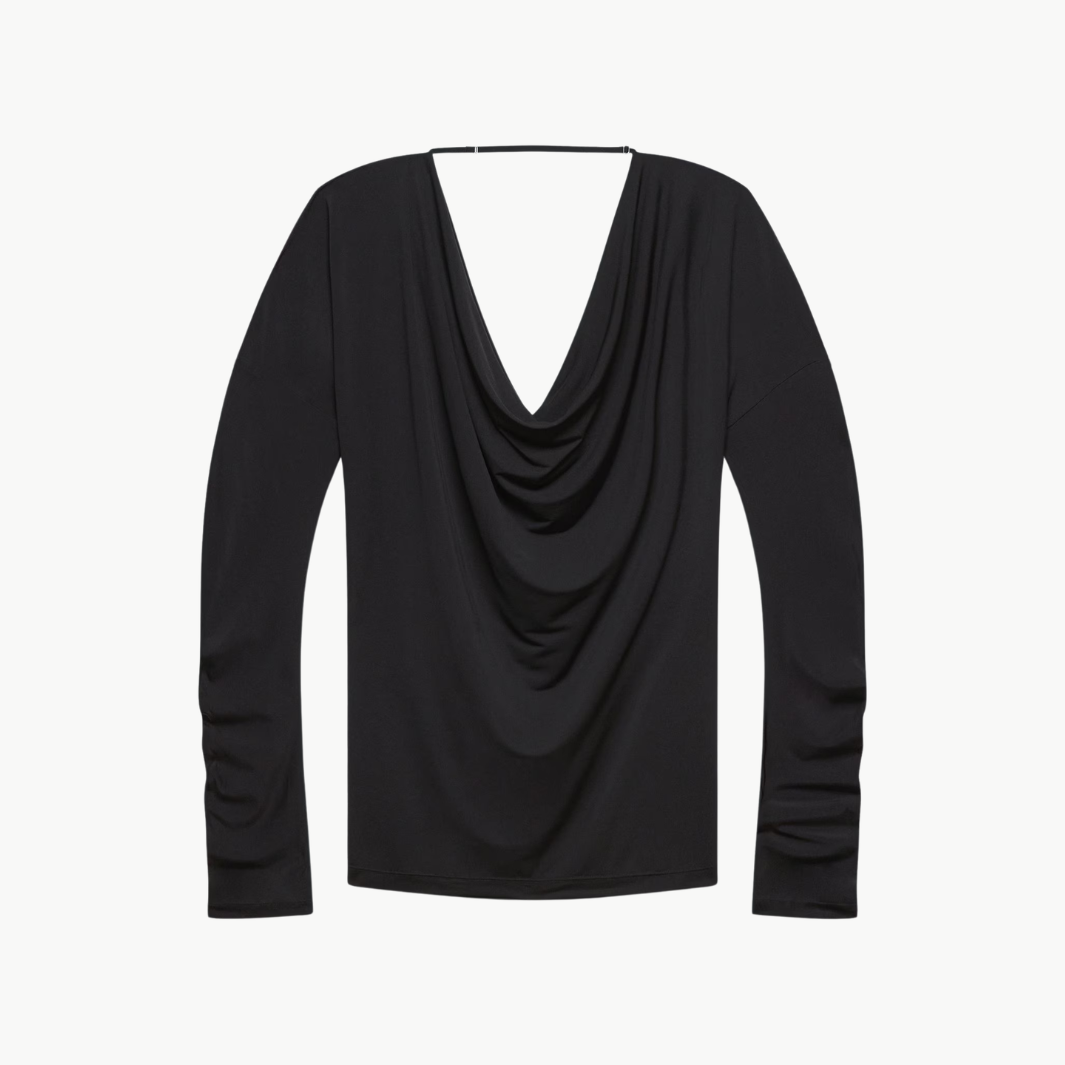 Cowl Long-Sleeve Top