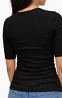 Enza Costa TEXTURED RIB HALF SLEEVE U at Romi Boutique