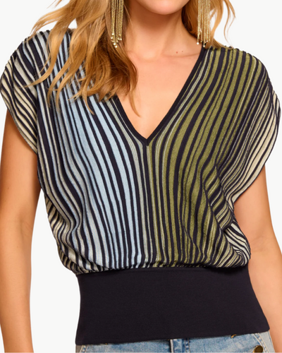 VANESSA KNIT BLOUSE IN OMBRE STRIPE