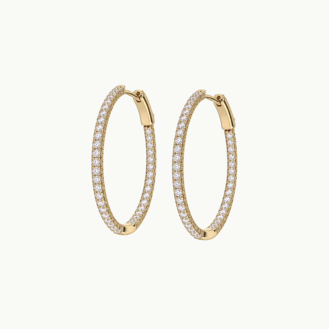 Emerson Stone Signature Inside-Out Diamond Hoops at Romi Boutique