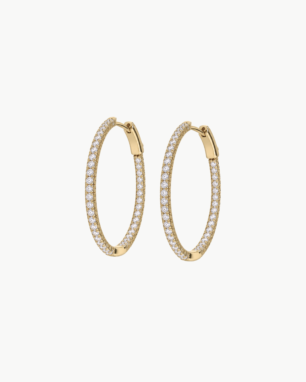 Emerson Stone Signature Inside-Out Diamond Hoops at Romi Boutique