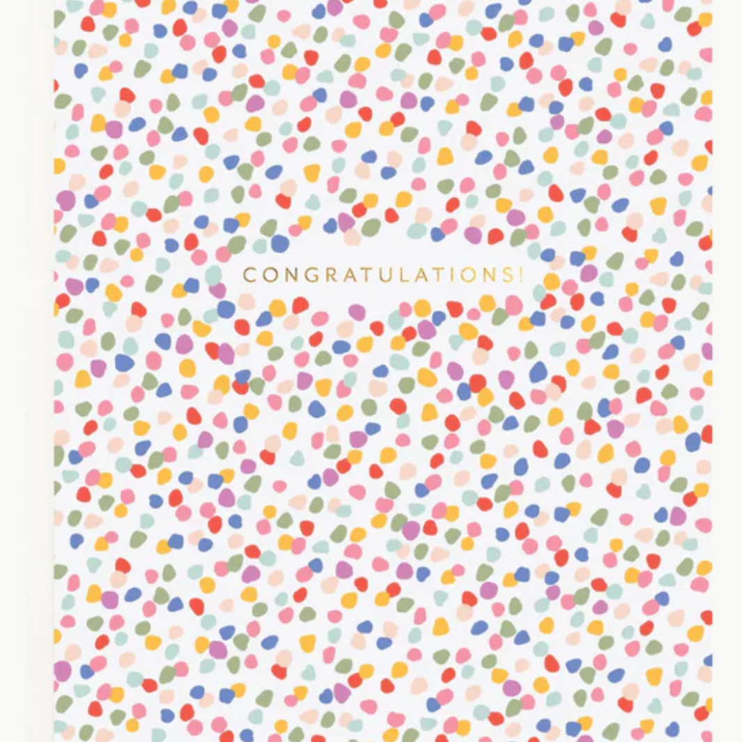 Ramona & Ruth CONGRATS DOTS GREETING CARD at Romi Boutique