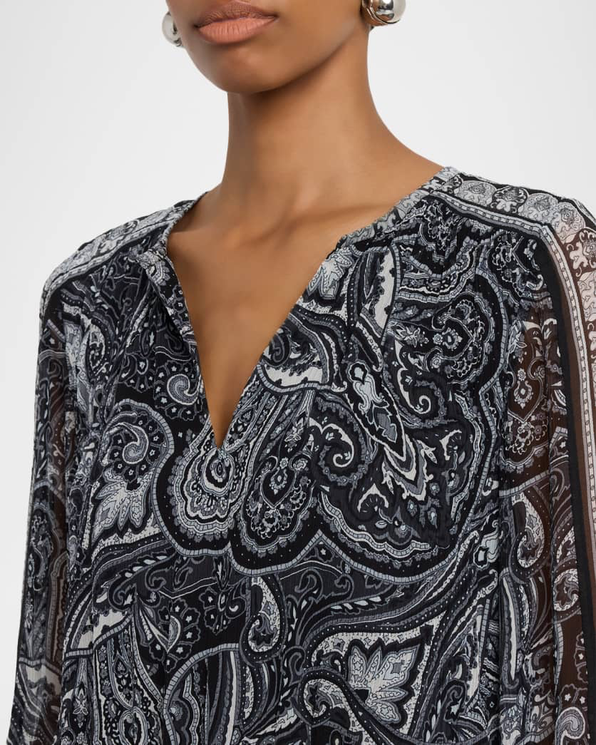 MARICELA MINI DRESS IN BLACK PAISLEY - Romi Boutique