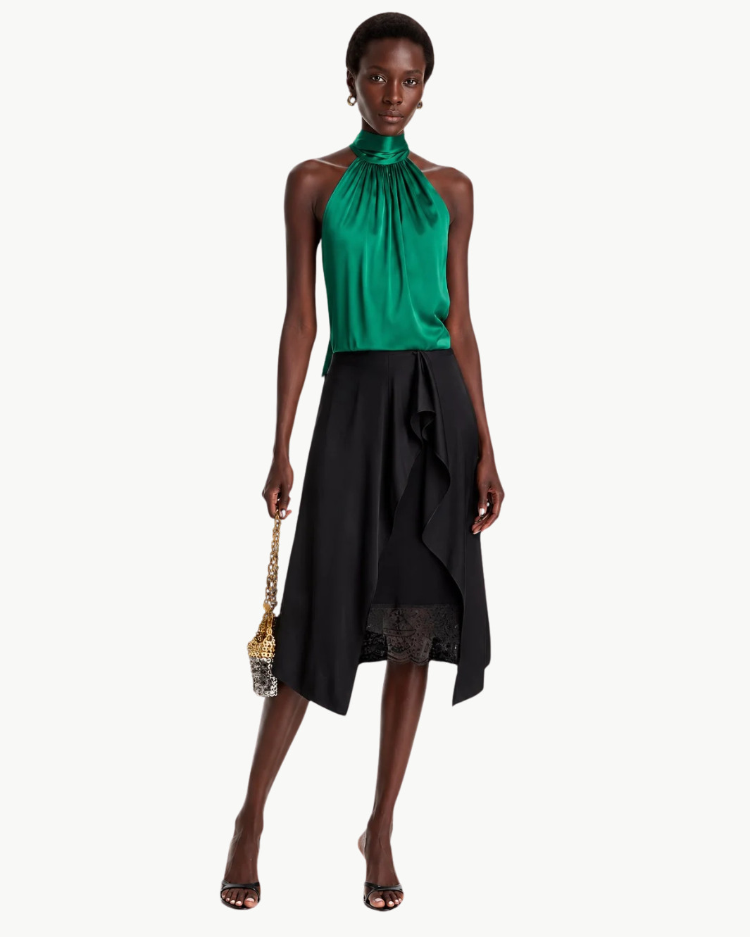 Ramy Brook Lori Silk High Neck Tank Top at Romi Boutique