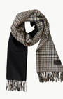 Vince CASHMERE HERRINGBONE PLAID/SOLID SCARF at Romi Boutique