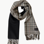 Vince CASHMERE HERRINGBONE PLAID/SOLID SCARF at Romi Boutique