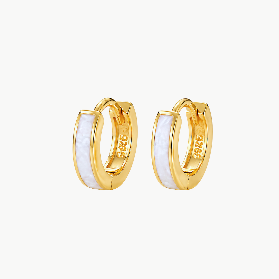 Romi Ruth Pearl Hoops at Romi Boutique