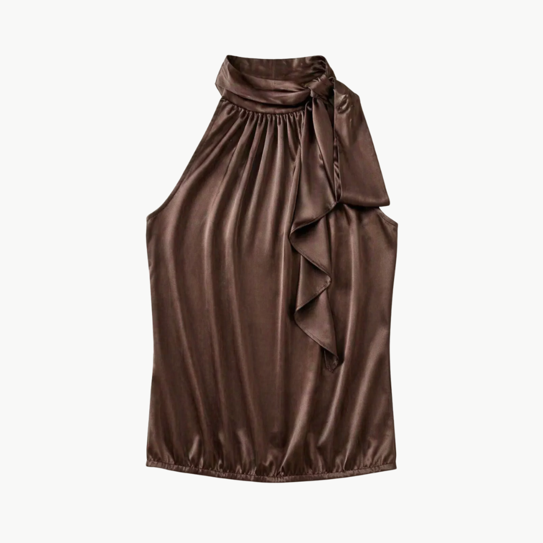 Ramy Brook Lori Silk High Neck Tank TOp at Romi Boutique