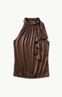Ramy Brook Lori Silk High Neck Tank TOp at Romi Boutique