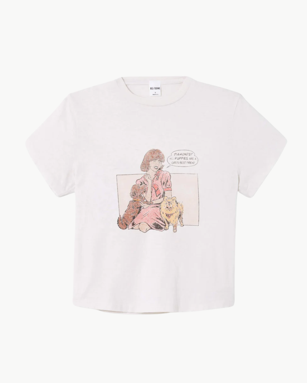 Re/Done 50S BOXY TEE PUPPIES at Romi Boutique