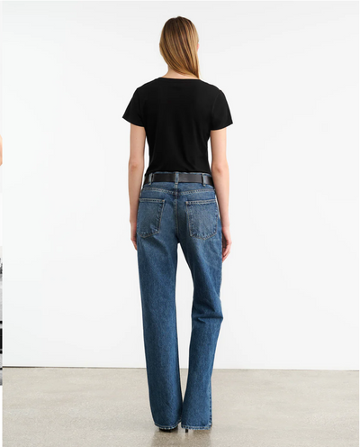 CAROL VNECK TEE SHIRT IN JET BLACK - Romi Boutique