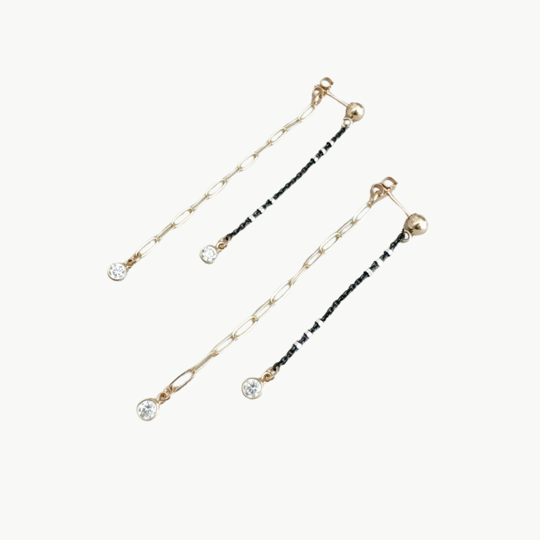 Maya Bauman STAR DOUBLE TROUBLE EARRINGS IN GOLD at Romi Boutique