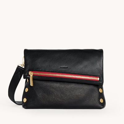 VIP MED IN BLACK/BRUSHED GOLD RED ZIP - Romi Boutique