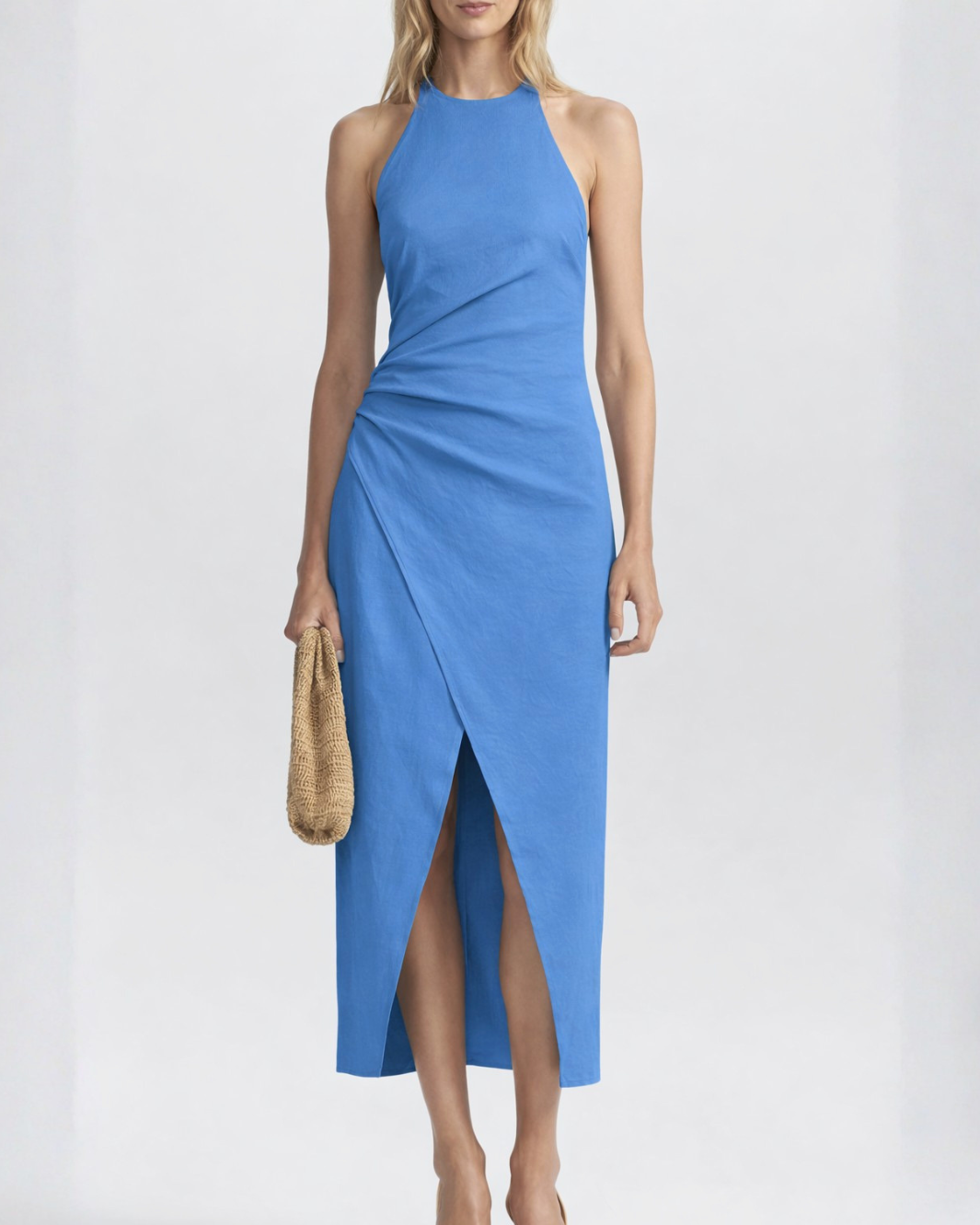 A.L.C Sylvie Linen Midi Halter Dress at Romi Boutique