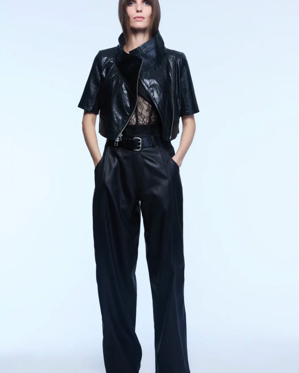 Cropped Leather Jacket