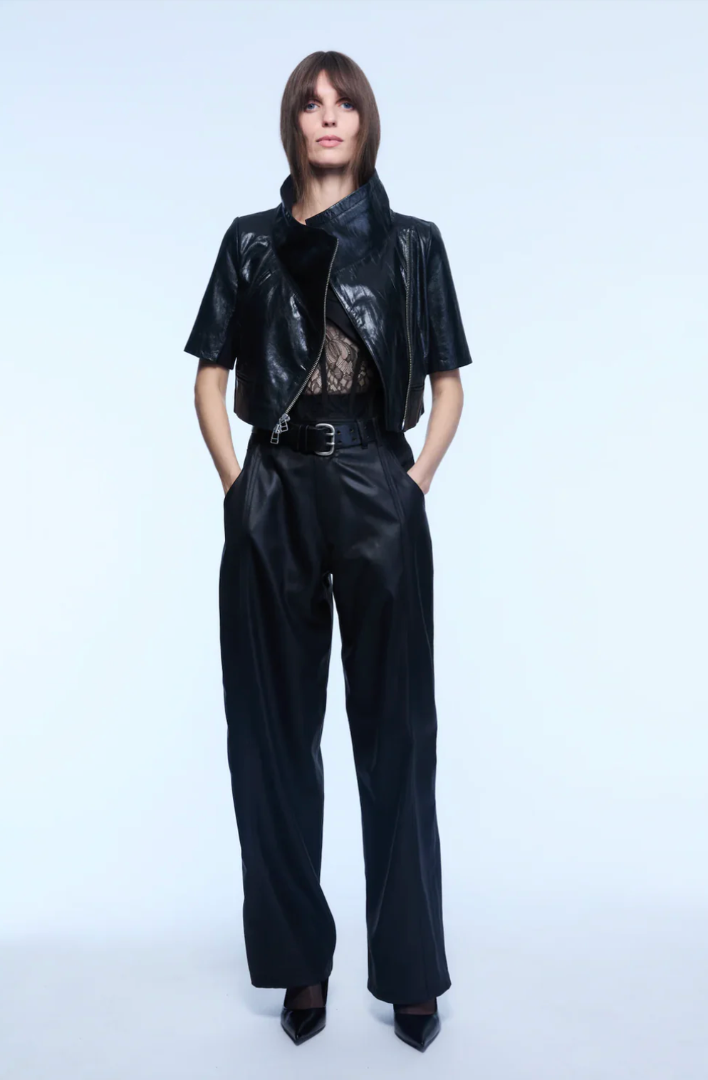 Cropped Leather Jacket