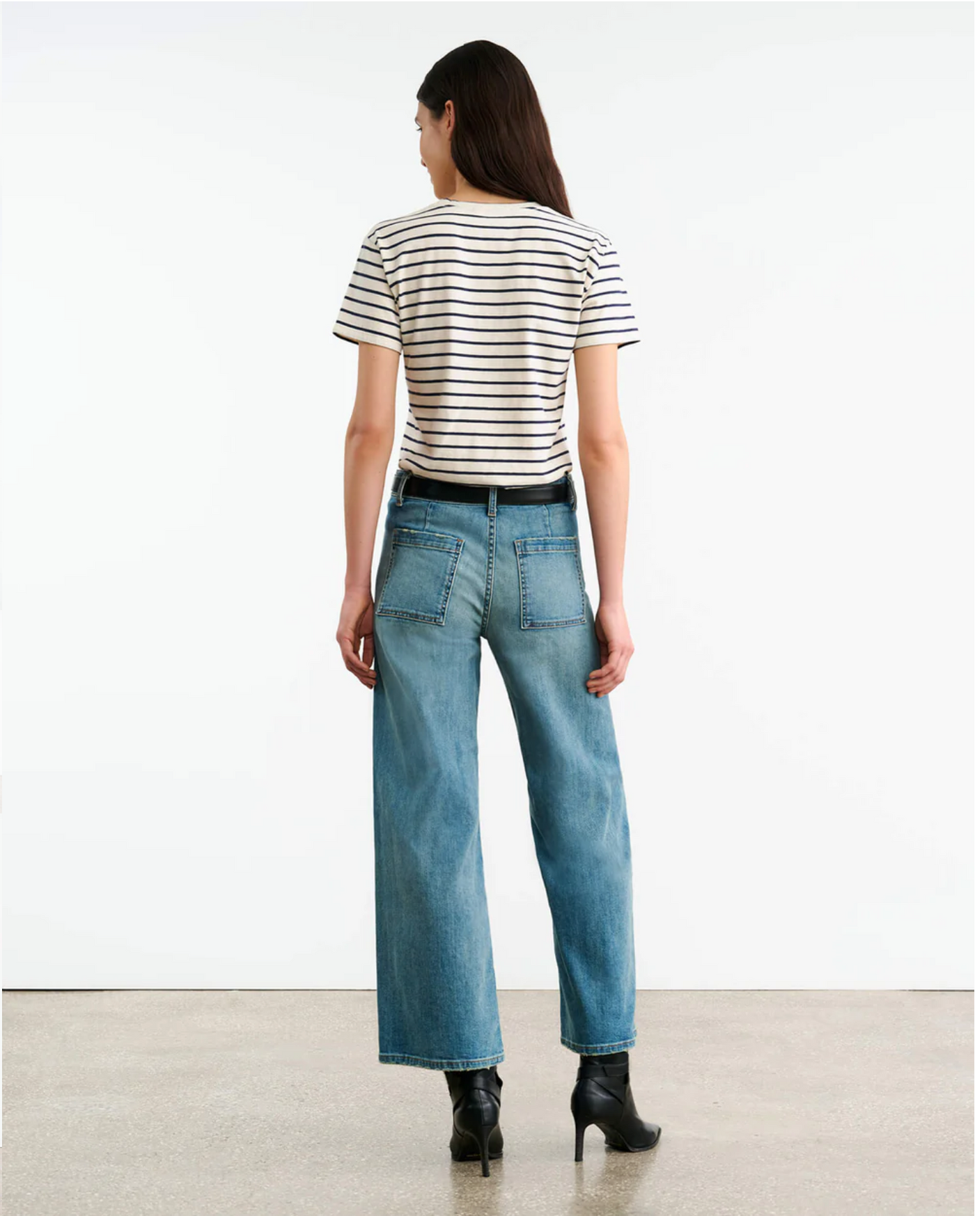 LANA TEE IN NAVY/NATURAL STRIPE