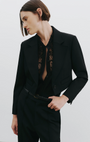 Nili Lotan ZOLA LACE/SILK SHIRT IN BLACK at Romi Boutique