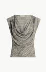 Ramy Brook AZUL LUREX KNIT COWL NECK TOP at Romi Boutique