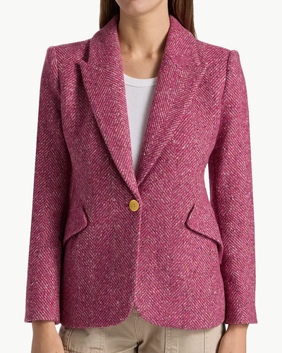 CHAMBERLAIN BLAZER IN PINK MULTI HERRINGBONE