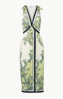 Veronica Beard KALIZA SCARF PRINT MIDI DRESS at Romi Boutique
