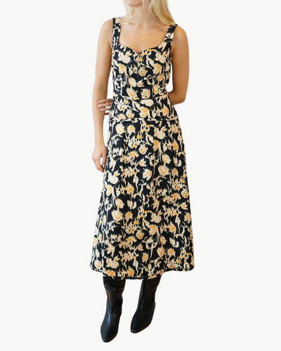 VIVI SWEETHEART NECKLINE MIDI DRESS IN TOURMALINE