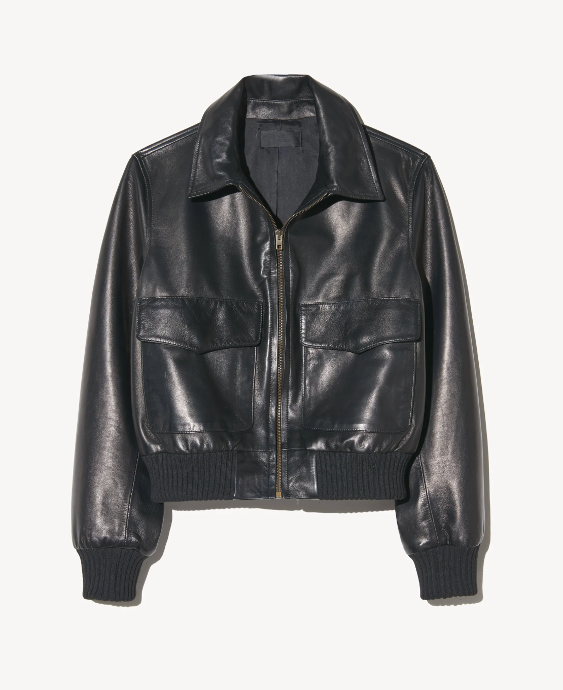 REDLEY LEATHER BOMBER JACKET IN BLACK