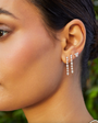 EF Collection Triple Diamond Cluster Stud Earrings at Romi Boutique