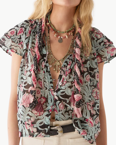 VEGA BLOUSE IN HAWAIIAN BEACH ROSA ROSAE