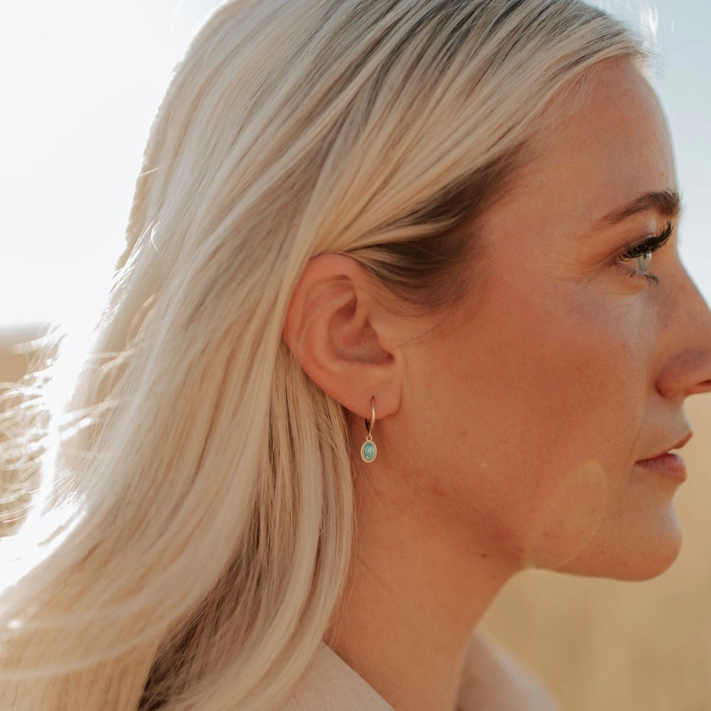 Romi Riley Turquoise Hoops at Romi Boutique