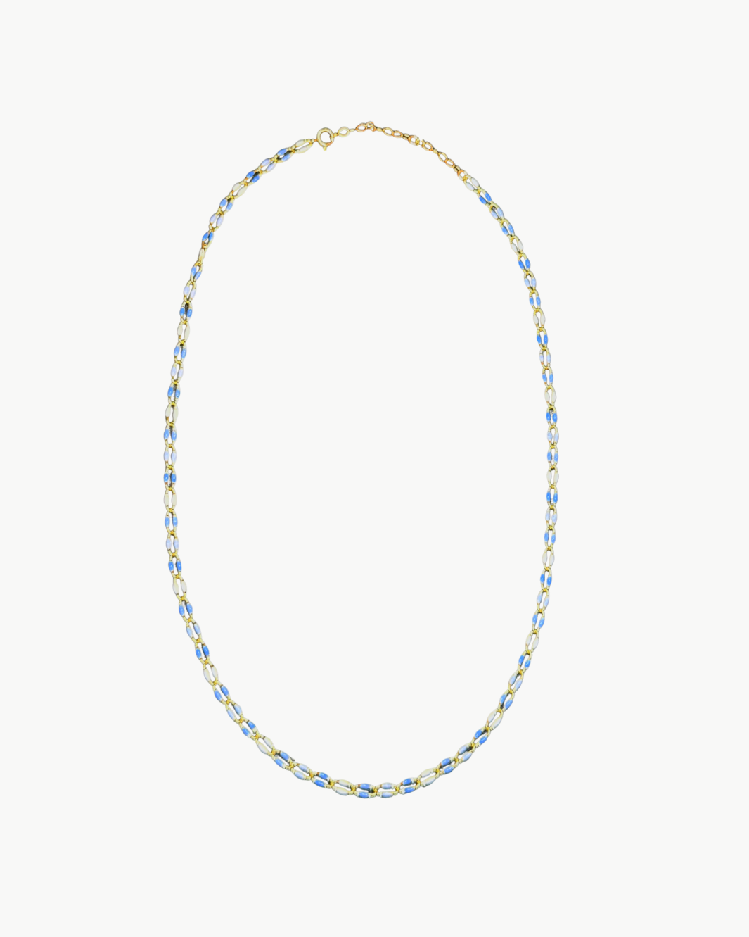 MARIT RAE OVAL LINK NECKLACE IN BLUE/WHITE MULTI at Romi Boutique