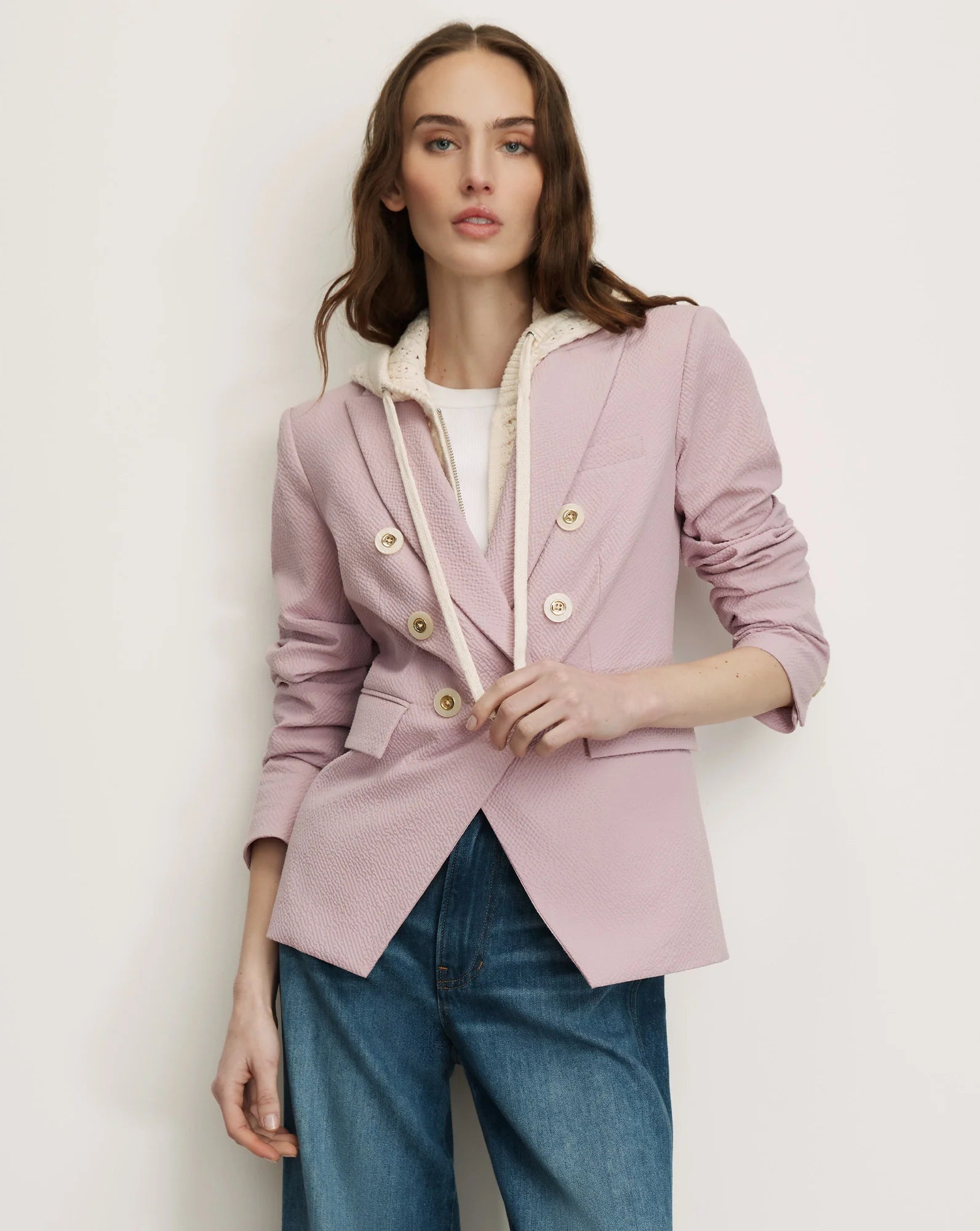 Veronica Beard Wickham Knit Hoodie Dickey at Romi Boutique