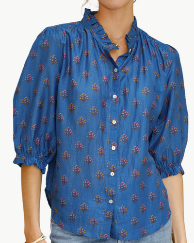 LINDI PRINT TOP IN BLUE