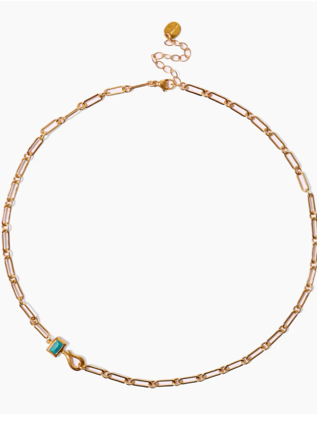 TURQUOISE ODYSSEY PAPERCLIP NECKLACE - Romi Boutique
