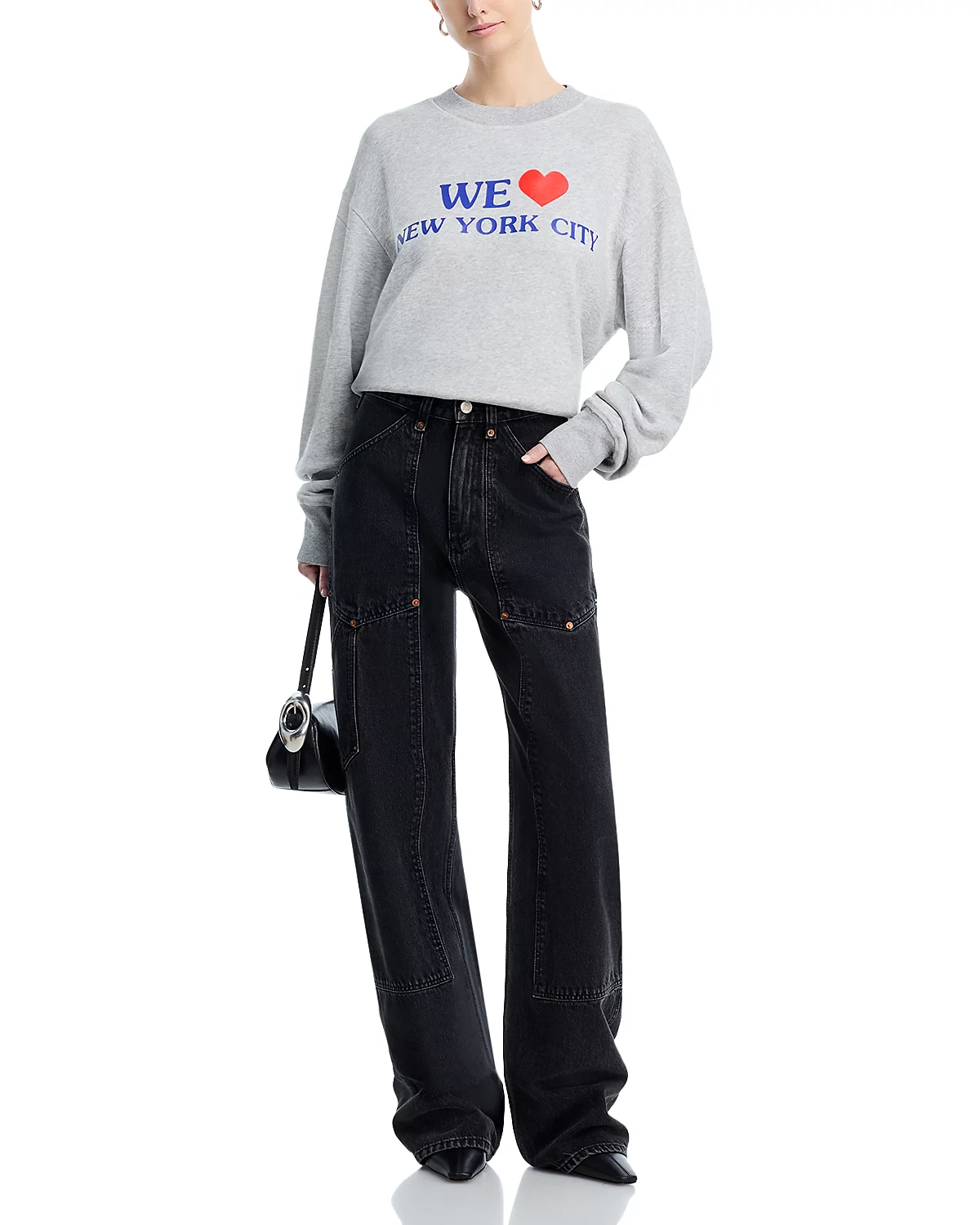WE HEART NYC SWEATSHIRT IN HEATHER GREY