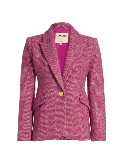 CHAMBERLAIN BLAZER IN PINK MULTI HERRINGBONE