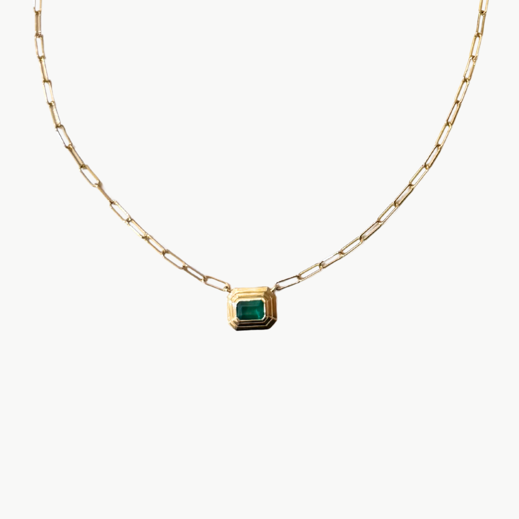 Lumilla Emerald Pendant Necklace at Romi Boutique