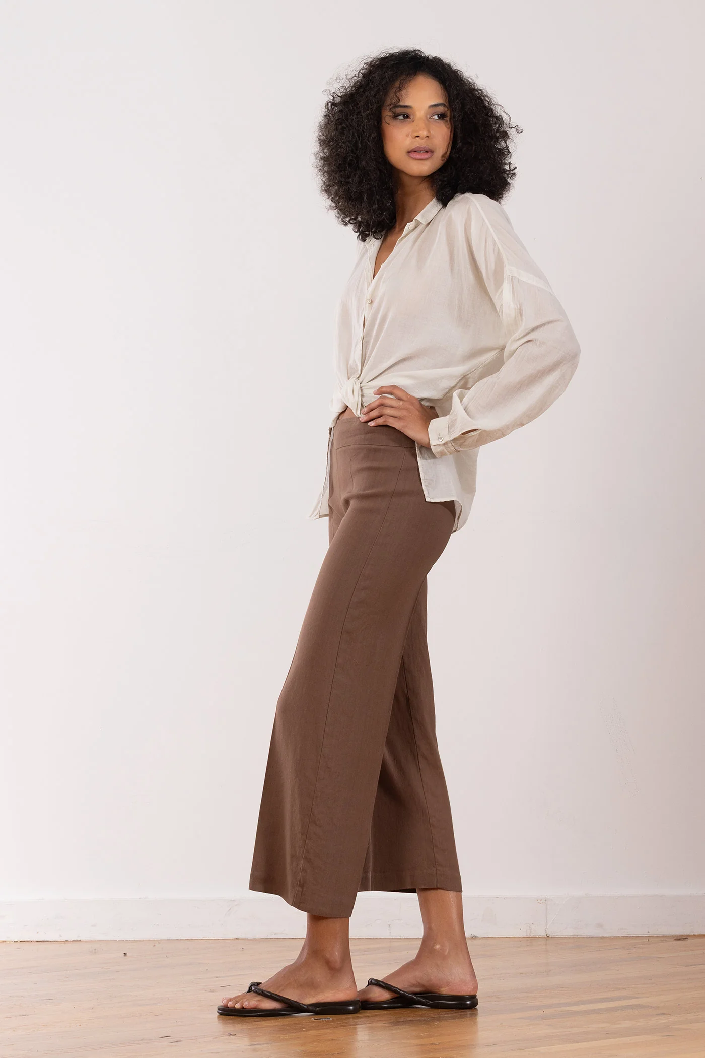 ALEX LINEN PANT IN COGNAC