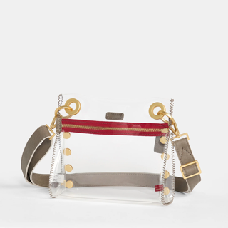 TONY SML IN CLEAR PEW/BRUSHED GOLD RED ZIP