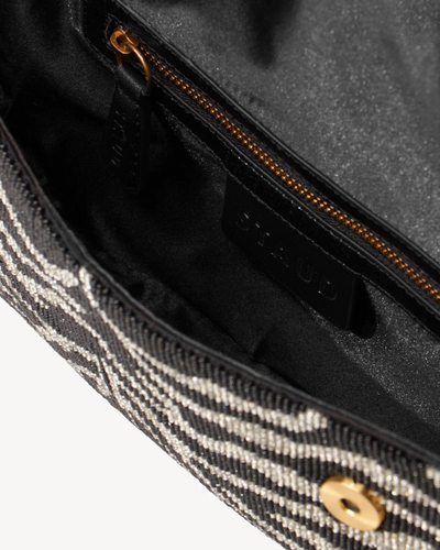 TOMMY BEADED BAG IN BLACK/WHITE - Romi Boutique