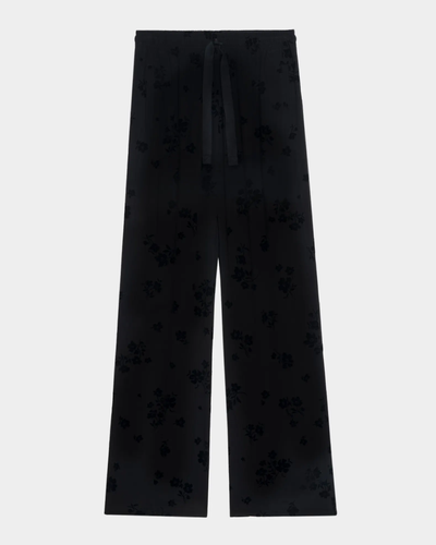 POMA SOFT FLOCK FLOWER PANTS IN BLACK