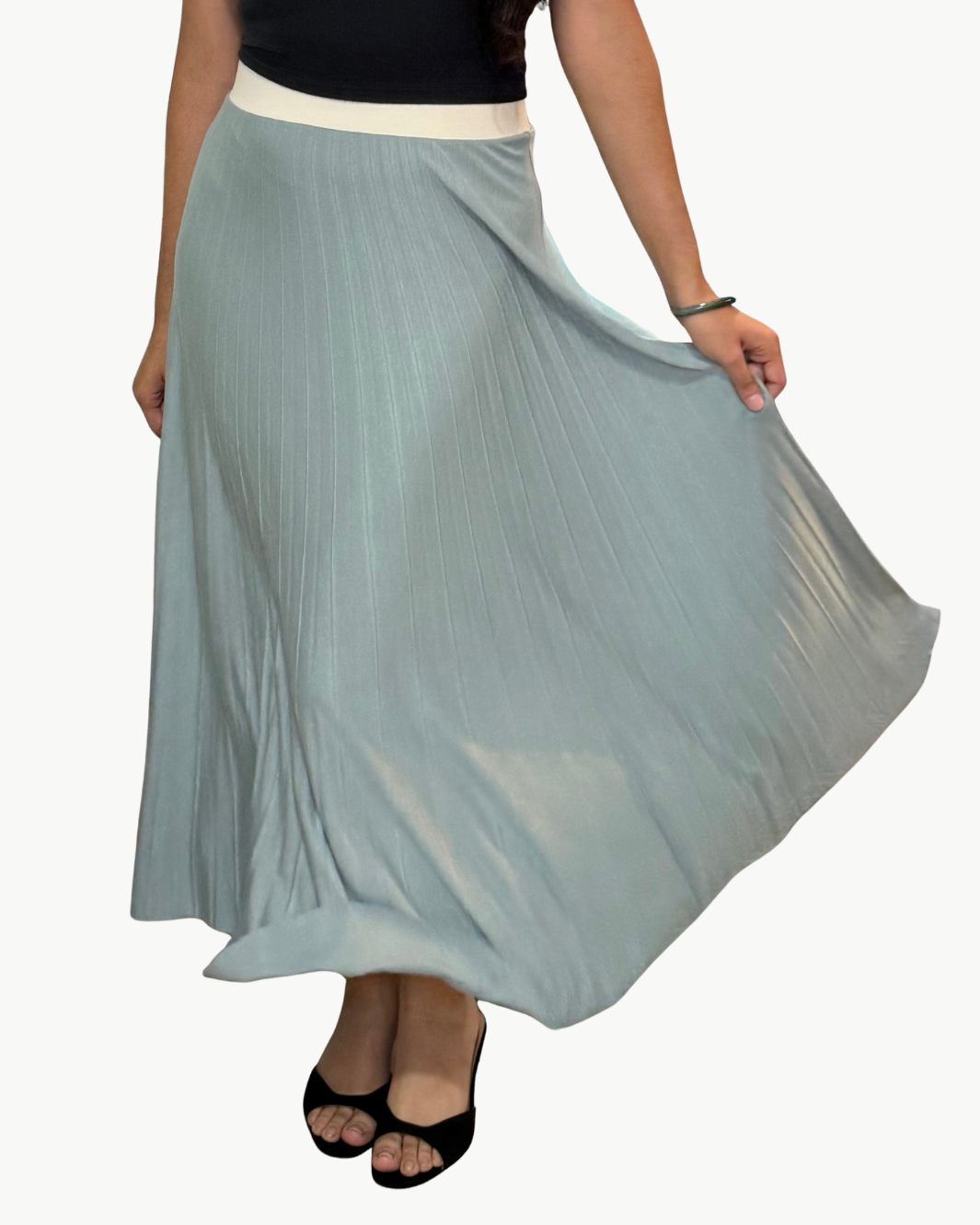 JERSEY SKIRT IN SAGE - Romi Boutique