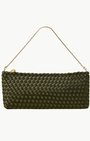 Naghedi GALA CLUTCH SATIN IN JUNIPER at Romi Boutique
